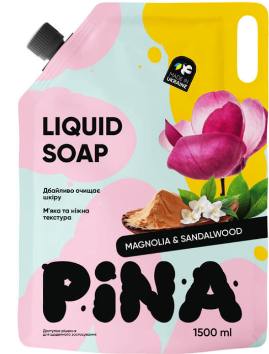 Pina рідке мило дой-пак1500мл Magnolia and sandalwood